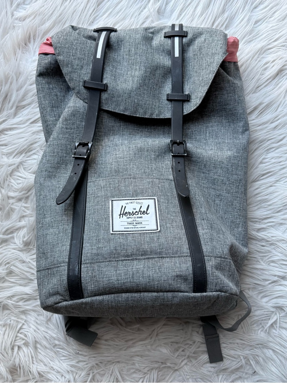Herschel Little America Gray Backpack Laptop School Travel Hiking Book Bag Gray
